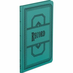 Boorum & Pease Canvas Account Book, Record, 16 Lb., 12 1/8" x 7 5/8", 150 Pages, Blue