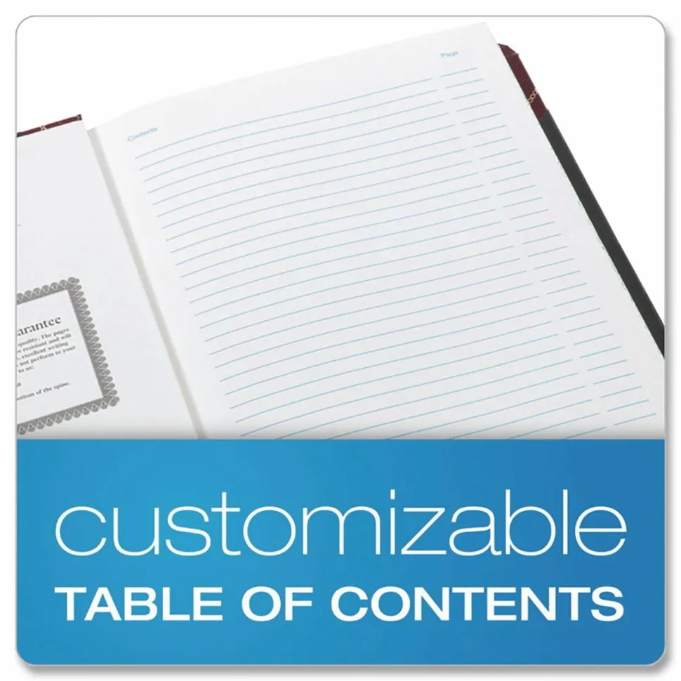 Boorum & Pease Record Rule Log Book, 150 Sheets, 8" x 10-7/16", Black/Red