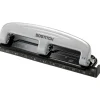 Bostitch EZ Squeeze Three-Hole Punch, 12 Sheet Capacity, Black/Silver