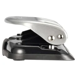 Bostitch EZ Squeeze Three-Hole Punch, 12 Sheet Capacity, Black/Silver