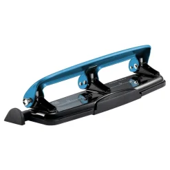 Bostitch EZ Squeeze Three-Hole Punch, 12 Sheet Capacity, Blue