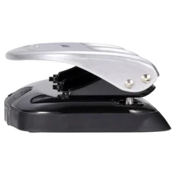 Bostitch EZ Squeeze Three-Hole Punch, 20 Sheet Capacity, Black/Silver