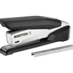 Bostitch inPOWER+28 Executive One-Finger 3-in-1 Eco-Friendly Desktop Stapler, 28-Sheet Capacity, Black/Silver