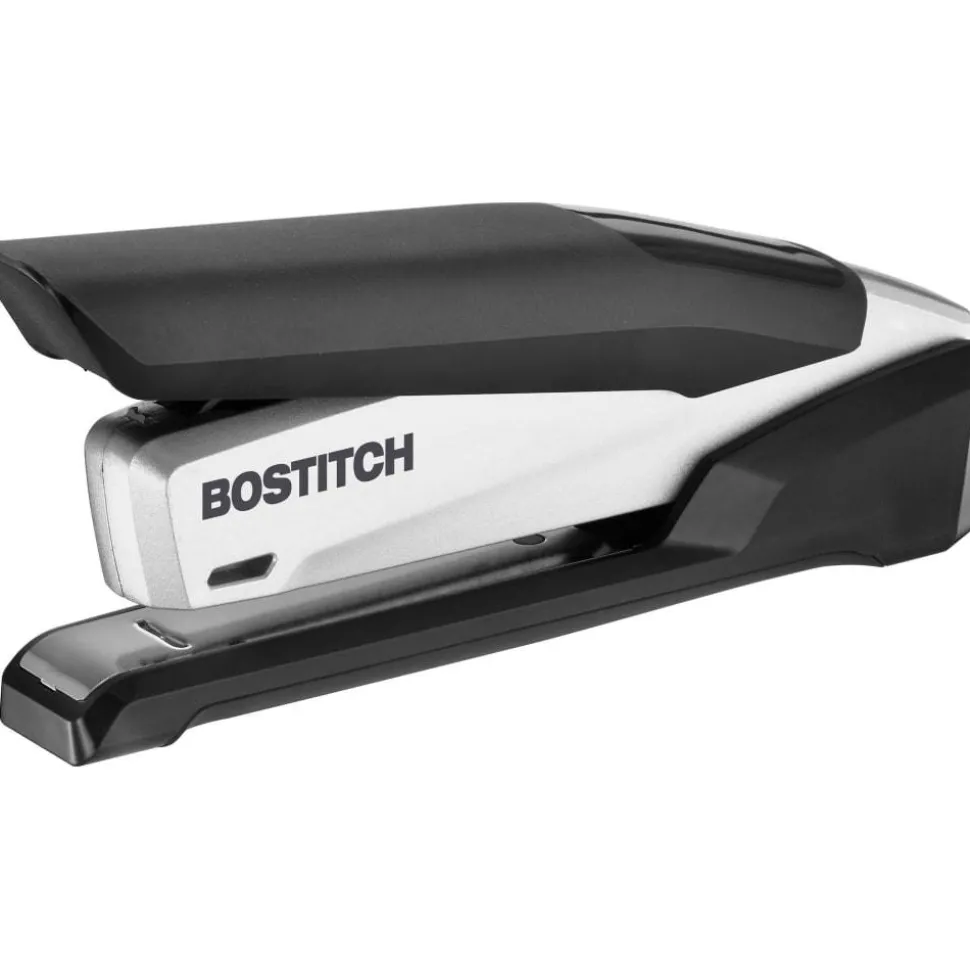 Bostitch inPOWER+28 Executive One-Finger 3-in-1 Eco-Friendly Desktop Stapler, 28-Sheet Capacity, Black/Silver