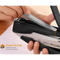 Bostitch inPOWER+28 Executive One-Finger 3-in-1 Eco-Friendly Desktop Stapler, 28-Sheet Capacity, Black/Silver