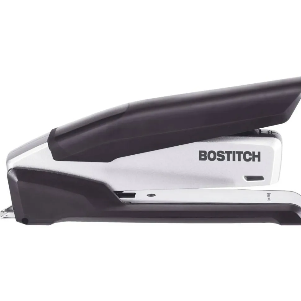 Bostitch inPOWER+28 Executive One-Finger 3-in-1 Eco-Friendly Desktop Stapler, 28-Sheet Capacity, Black/Silver