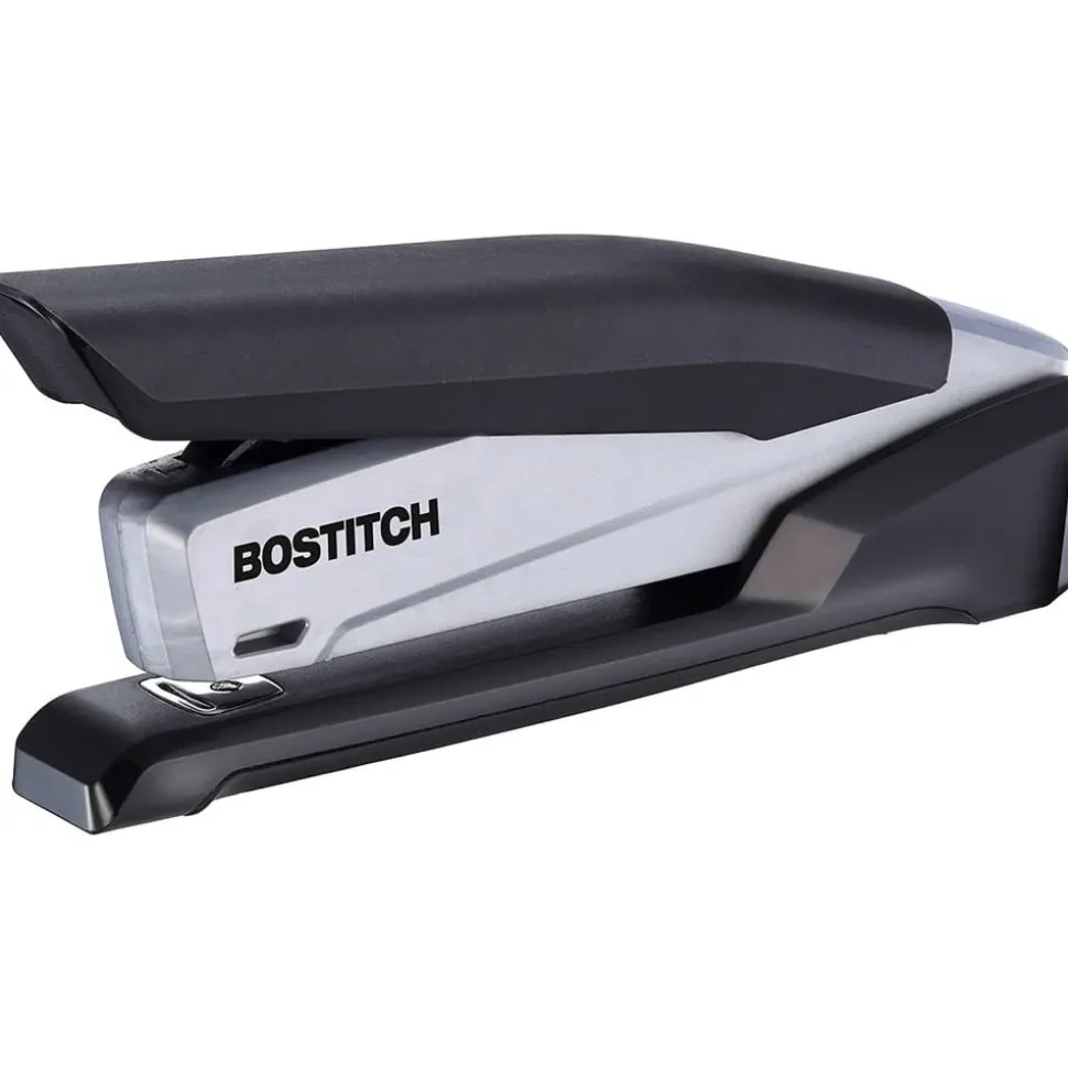 Bostitch InPower One-Finger Eco-Friendly Desktop Stapler, 25-Sheet Capacity, Black/Gray