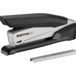 Bostitch InPower One-Finger Eco-Friendly Desktop Stapler, 25-Sheet Capacity, Black/Gray
