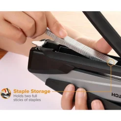 Bostitch InPower One-Finger Eco-Friendly Desktop Stapler, 25-Sheet Capacity, Black/Gray