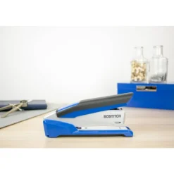 Bostitch InPower One-Finger 3-in-1 Desktop Stapler, 28-Sheet Capacity, Blue/Silver