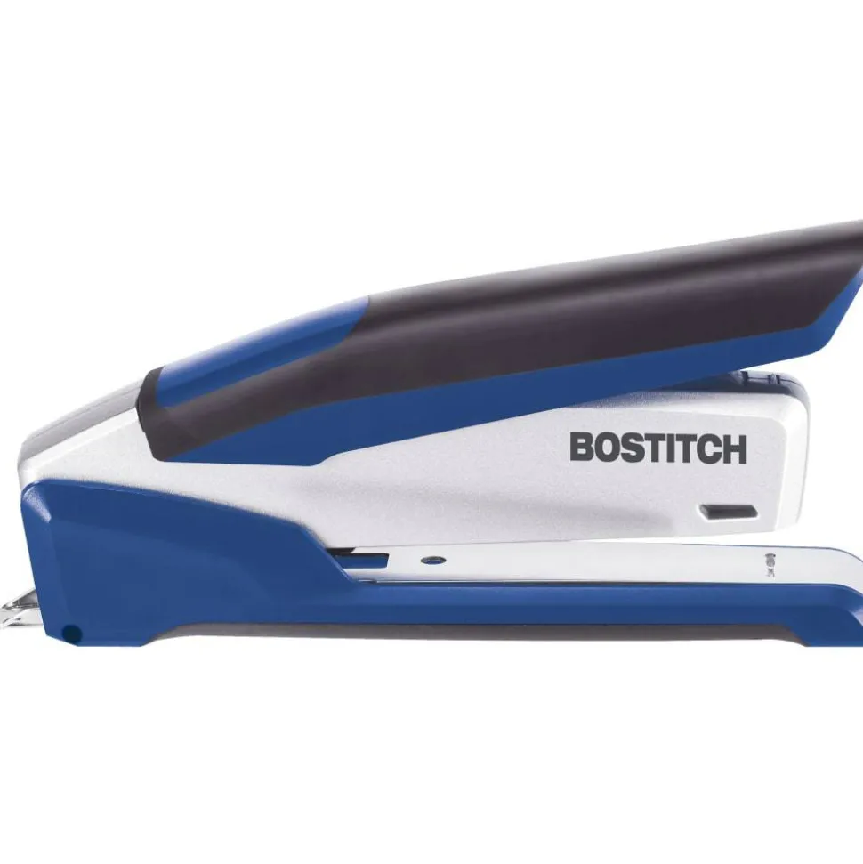 Bostitch InPower One-Finger 3-in-1 Desktop Stapler, 28-Sheet Capacity, Blue/Silver