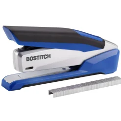 Bostitch InPower One-Finger 3-in-1 Desktop Stapler, 28-Sheet Capacity, Blue/Silver