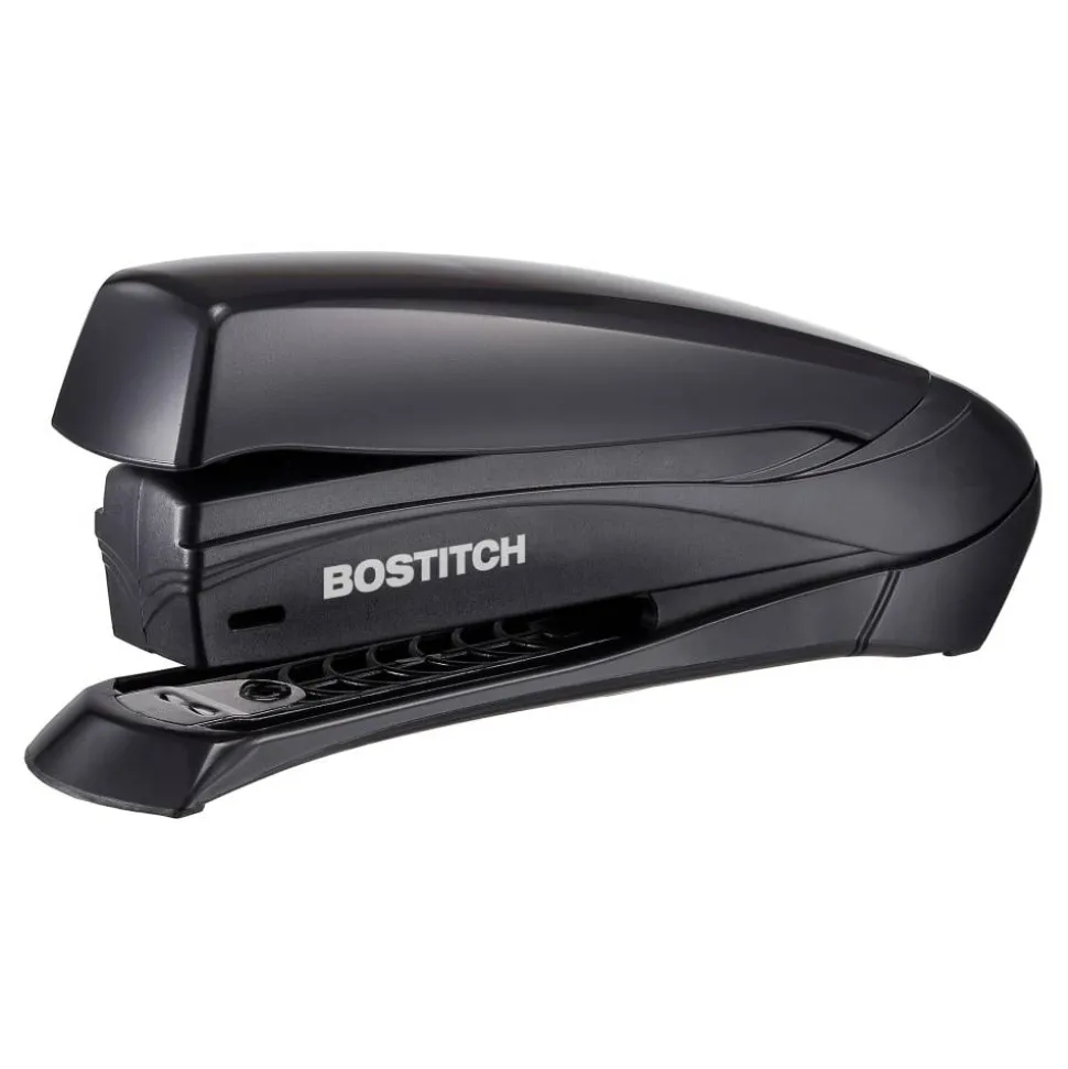 Bostitch Inspire Spring-Powered Desktop Stapler, 20 Sheets Capacity, Black