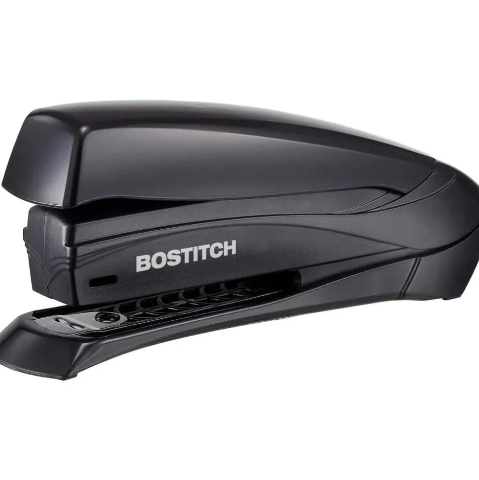 Bostitch Inspire Spring-Powered Desktop Stapler, 20 Sheets Capacity, Black
