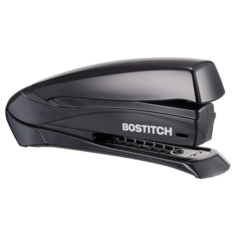Bostitch Inspire Spring-Powered Desktop Stapler, 20 Sheets Capacity, Black