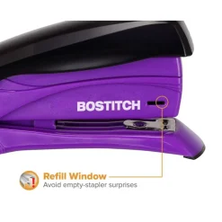 Bostitch Inspire Spring-Powered Compact Stapler, 15 Sheet Capacity, Assorted Colors