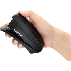 Bostitch Inspire Spring-Powered Compact Stapler, 15 Sheet Capacity, Black