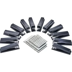 Bostitch No-Jam Premium Desktop Stapler, Full-Strip, Black, Includes 1,250 Staples, Set Of 12 Staplers