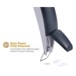 Bostitch Office EZ Squeeze One-Hole Punch, 10-Sheet Capacity, Lightweight, Gray/Blue
