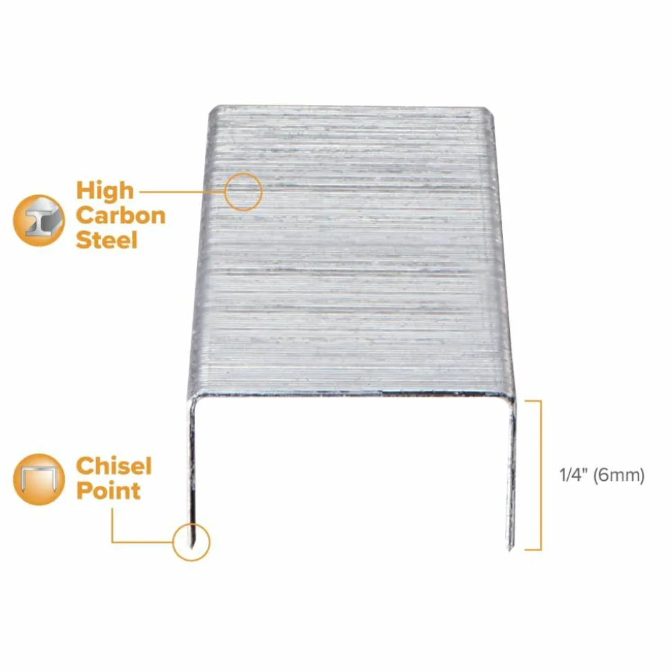 Bostitch Office Premium Standard Staples, 1/4" Full Strip, Box Of 5,000 Staples