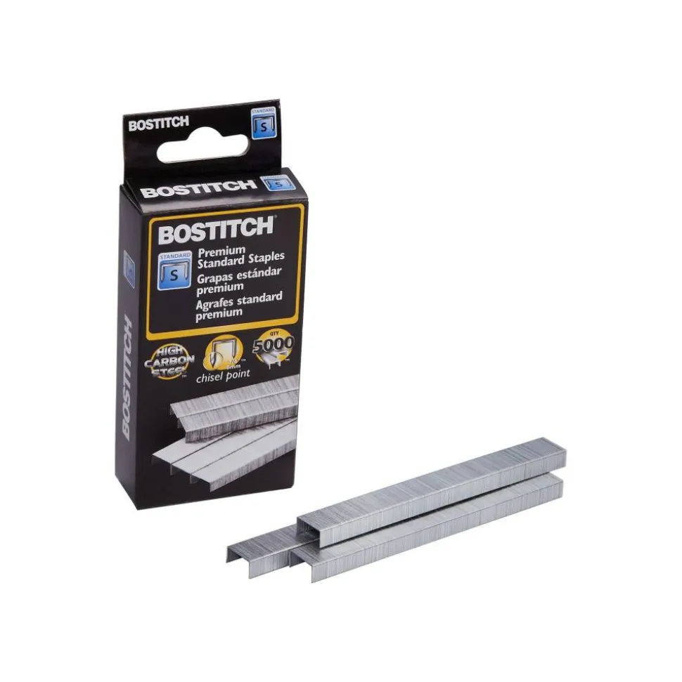 Bostitch Office Premium Standard Staples, 1/4" Full Strip, Box Of 5,000 Staples