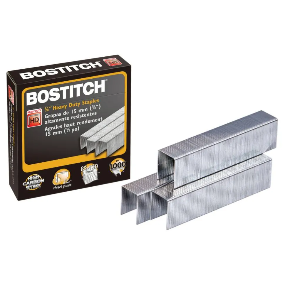 Bostitch Premium Heavy Duty Staples, 5/8" Full Strip, Box Of 1,000