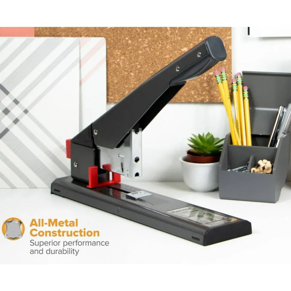 Bostitch 215-Sheet Extra Heavy-Duty Stapler, 215-Sheet Capacity, Black