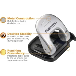 Bostitch 20-Sheet EZ Squeeze Two-Hole Punch, 9/32