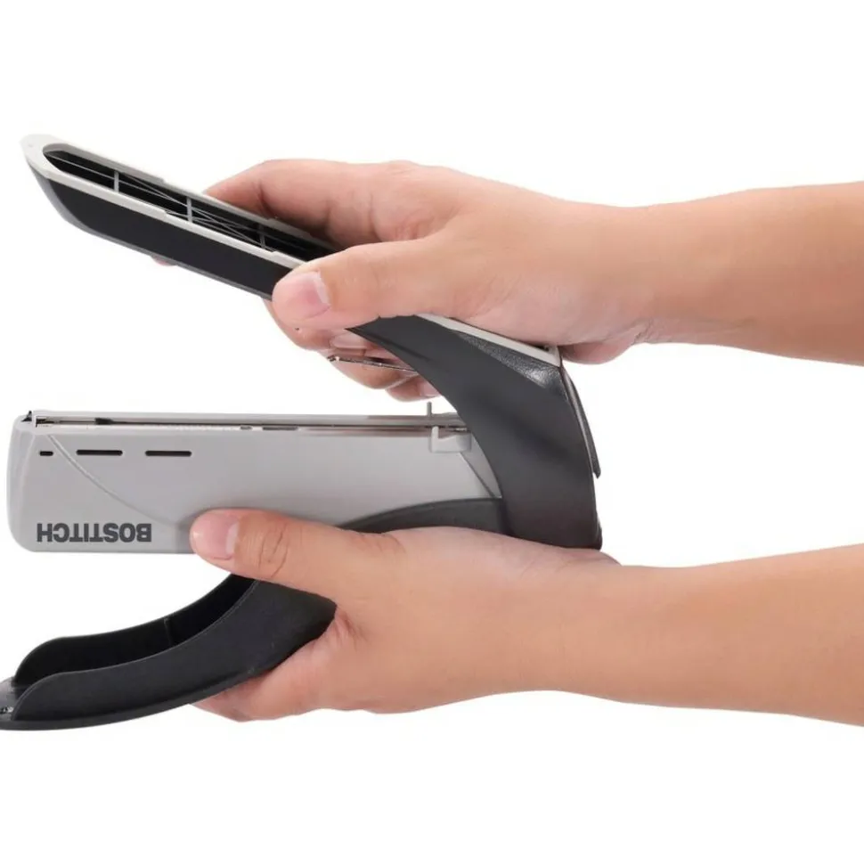 Bostitch Spring Powered Heavy Duty Stapler, 60 Sheet Capacity, Black/Silver