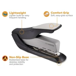 Bostitch Spring Powered Heavy Duty Stapler, 60 Sheet Capacity, Black/Silver