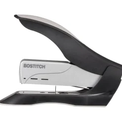 Bostitch Spring-Powered Premium Heavy Duty Stapler, 100 Sheet Capcity, Black/Silver
