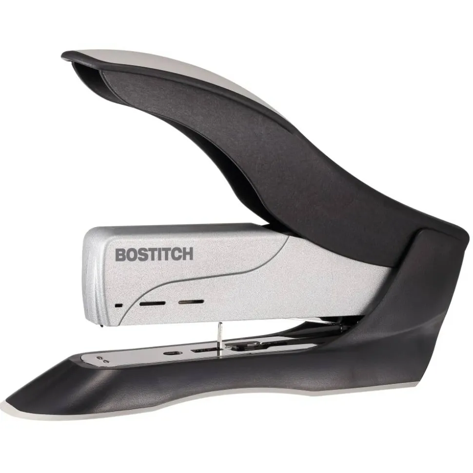Bostitch Spring-Powered Premium Heavy Duty Stapler, 100 Sheet Capcity, Black/Silver