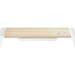 Bostitch Wooden Monitor Stand with Wireless Charging Pad, 9.8
