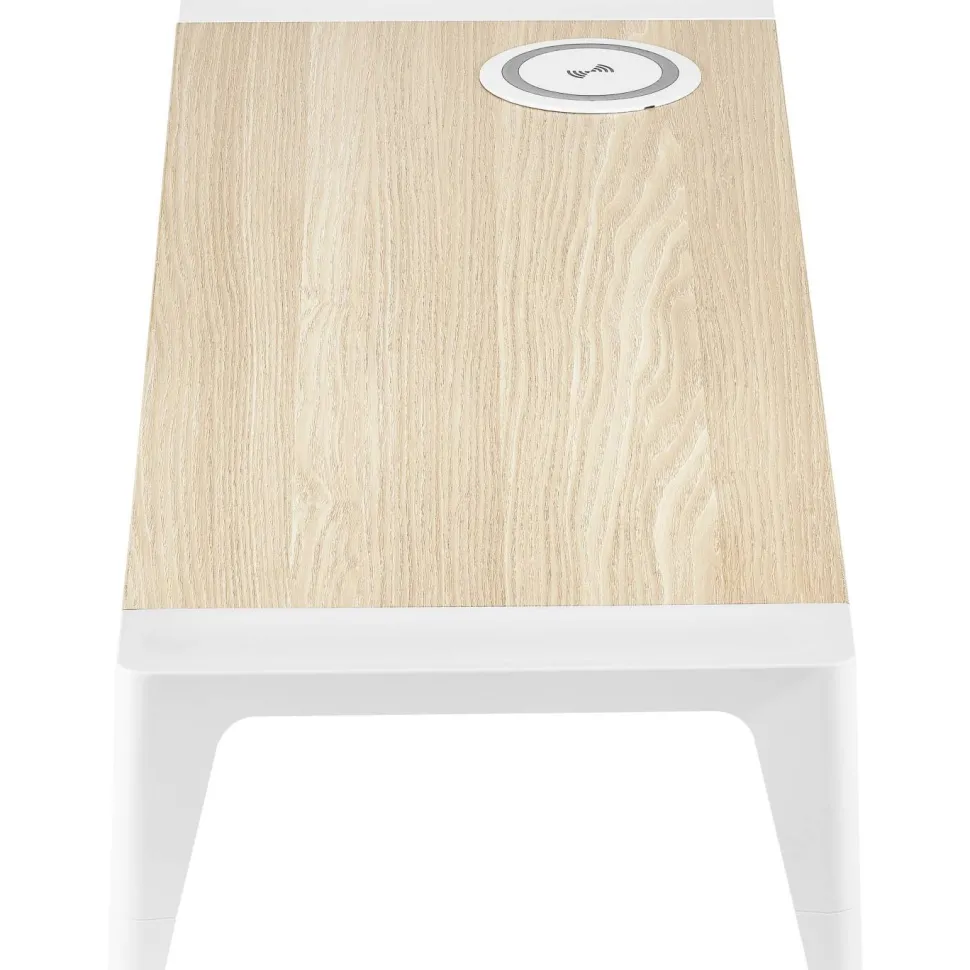 Bostitch Wooden Monitor Stand with Wireless Charging Pad, 9.8" x 26.77" x 4.13", White