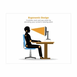 Bostitch Wooden Monitor Stand with Wireless Charging Pad, 9.8