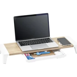 Bostitch Wooden Monitor Stand with Wireless Charging Pad, 9.8