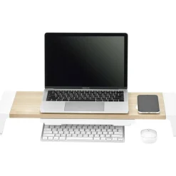Bostitch Wooden Monitor Stand with Wireless Charging Pad, 9.8