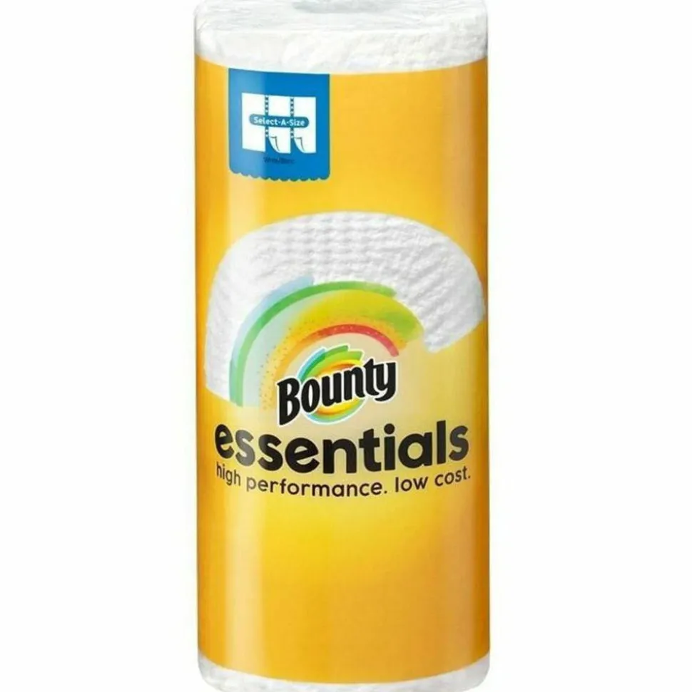 Bounty Essentials Select-A-Size Paper Towels, 6 Double Rolls Total/108 Sheets Per Roll, White