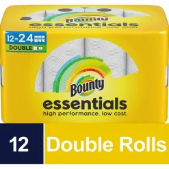 Bounty Essentials Select-A-Size Kitchen Roll Paper Towels, 2-Ply, 108 Sheets/Roll, 12 Rolls/Carton