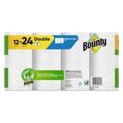 Bounty Select-a-Size Kitchen Roll Paper Towels, 2-Ply, 5.9 x 11, White, 82 Sheets/Double Roll, 12 Rolls/Carton