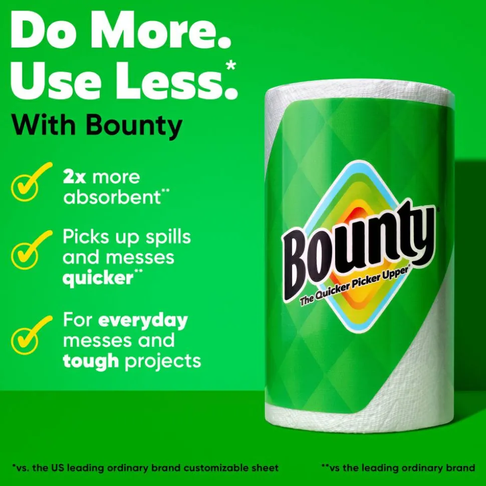 Bounty Select-a-Size Kitchen Roll Paper Towels, 2-Ply, 5.9 x 11, White, 82 Sheets/Double Roll, 12 Rolls/Carton