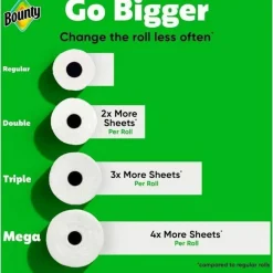 Bounty Select-a-Size Kitchen Roll Paper Towels, 2-Ply, 5.9 x 11, White, 82 Sheets/Double Roll, 12 Rolls/Carton