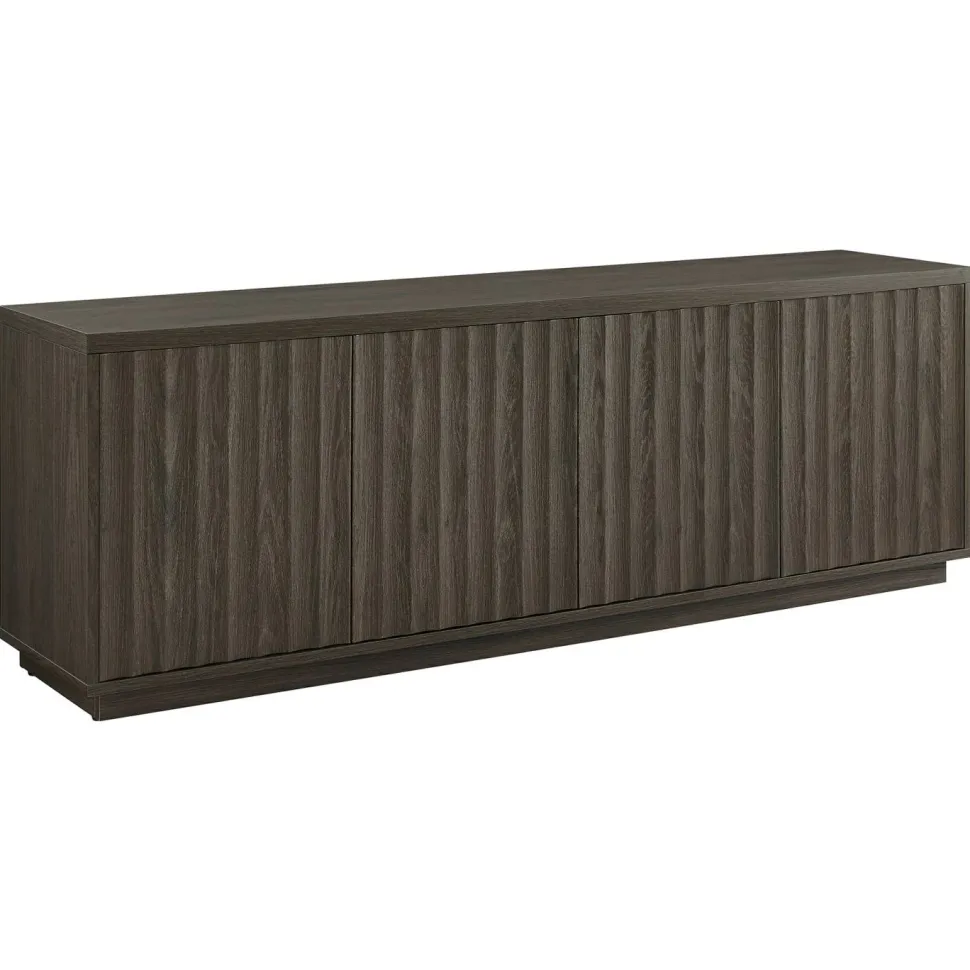Bourne Rectangular Fluted TV Stand for TV's up to 75" in Brown Oak