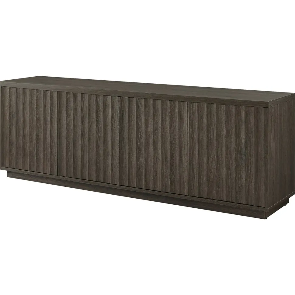 Bourne Rectangular Fluted TV Stand for TV's up to 75" in Brown Oak