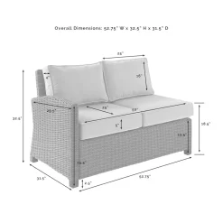 Bradenton Outdoor Wicker Sectional Left Side Loveseat