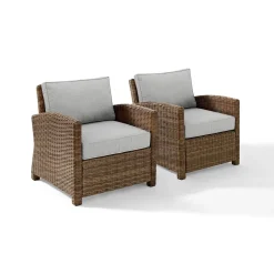 Bradenton 2Pc Outdoor Wicker Armchair Set