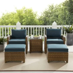 Bradenton 5Pc Outdoor Wicker Armchair Set