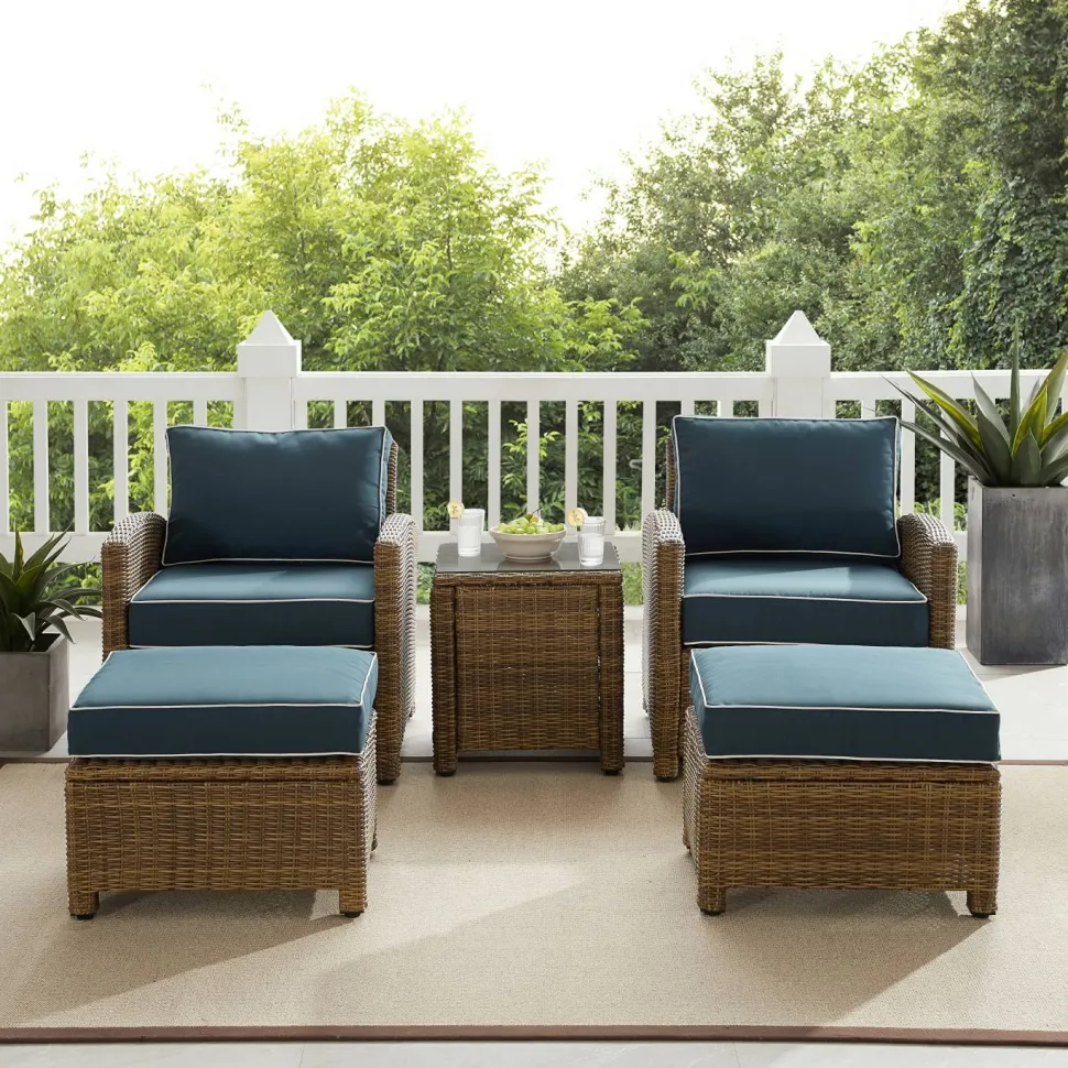 Bradenton 5Pc Outdoor Wicker Armchair Set