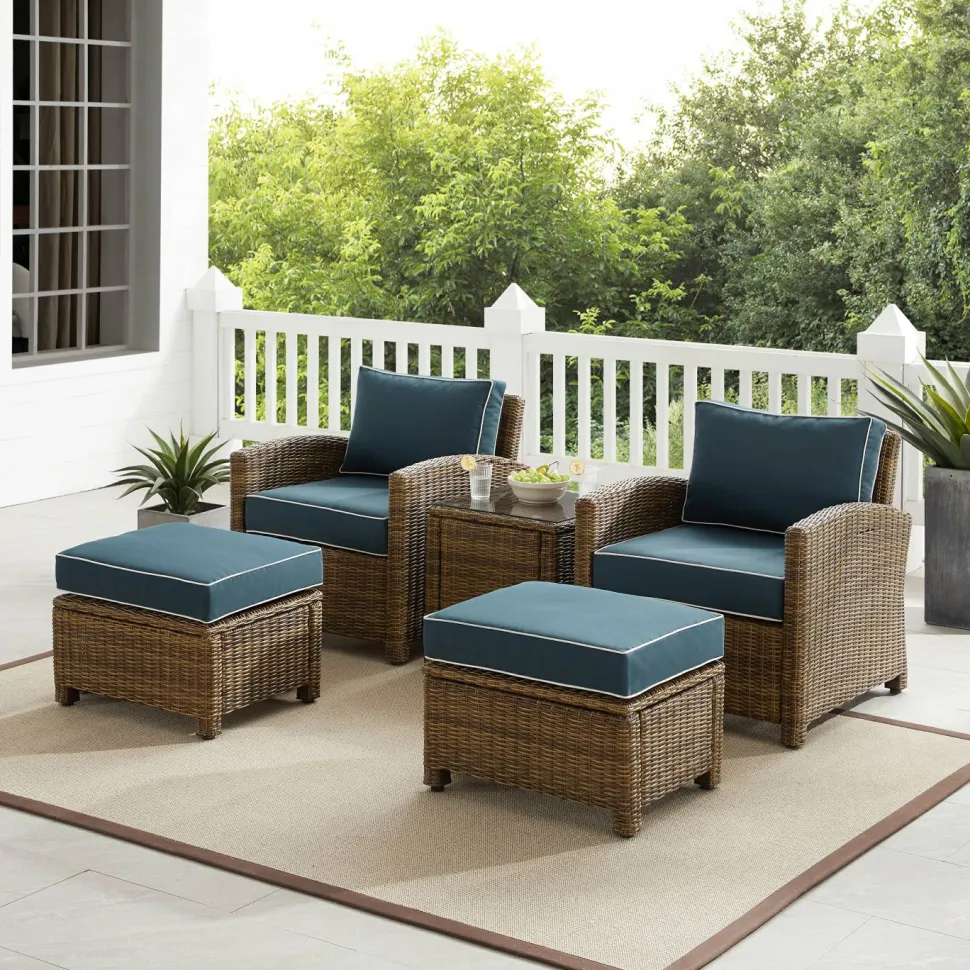 Bradenton 5Pc Outdoor Wicker Armchair Set