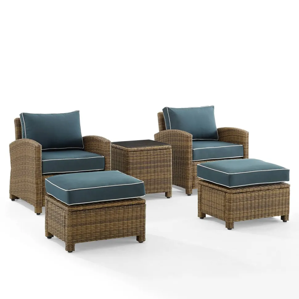 Bradenton 5Pc Outdoor Wicker Armchair Set